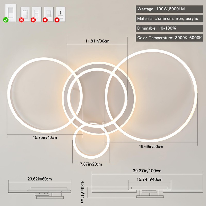 O'NEELDY Modern Light Fixtures Ceiling Flush Mount Modern Led Ceiling