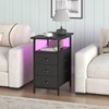 sthmec End Table with Charging Station,LED Side Tables with USB