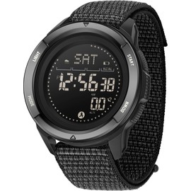 findtime Men's Digital Watch Military Pedometer Step Counter Watches Compass Waterproof Tactical Sport Watch Calories Counter Pacer Running Wristwatch LED Light Stopwatch Countdown