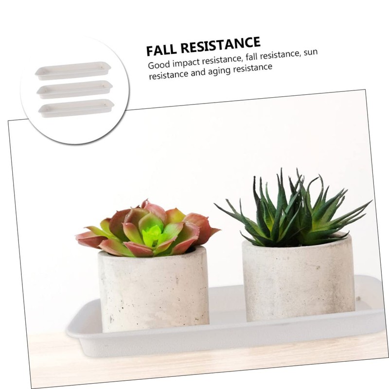 VICASKY 3pcs Plastic Flowerpot Water Trays Rectangular Potted Plant Bases