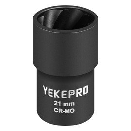 21mm 1/2" Drive Lug Nut Remover for Damaged, Rusted, Nuts & Screws, Twist Socket, 1 Piece