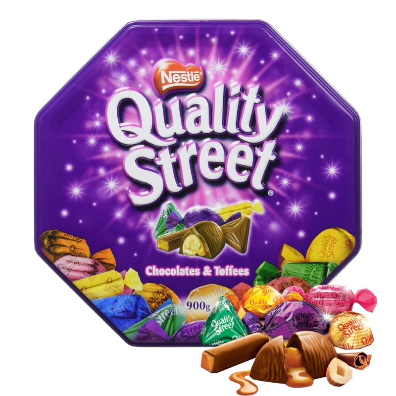 Nestle Quality Street Assorted Chocolate Decorative Metal Tin, 2lb
