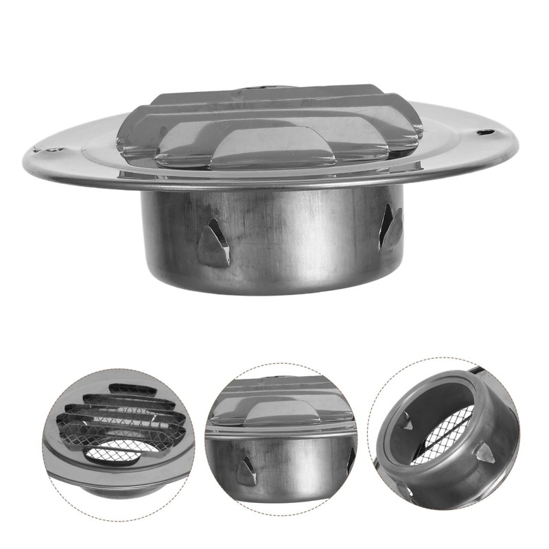 Sosoport 2pcs Stainless Steel Exhaust Vent Cap Outdoor Wall Mounted