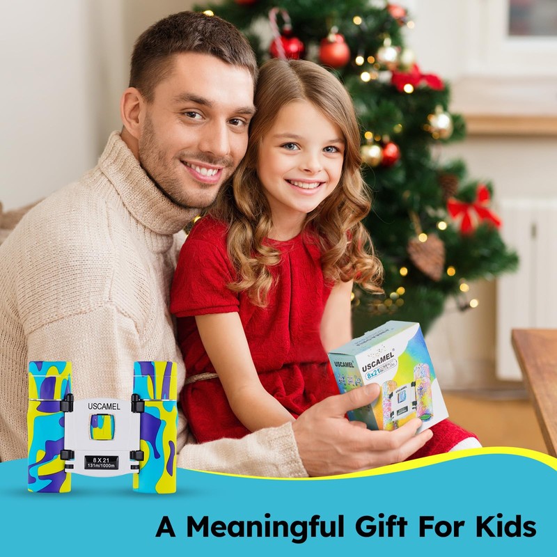 USCAMEL Binoculars, Compact Binoculars for Kids and Adults, 8×21 Binoculars