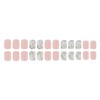 24Pcs Flower Fake Nails Square Short Press On Nails Acrylic