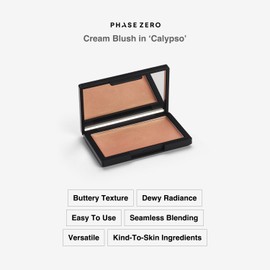 Phase Zero Makeup Cream Blush - "Calypso" - 4g / 0.141oz - Long Lasting, Easy to Use, for a Radiant, Natural, Luminous Skin