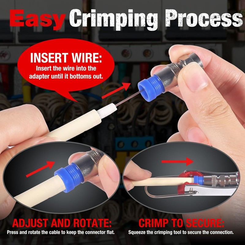 Coaxial Cable Crimper for RG59, RG6, 3-in-1 Coax Cable Repair