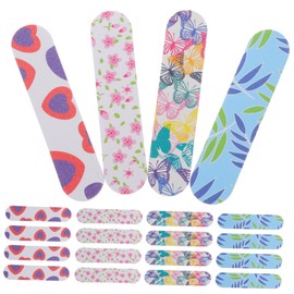 COLLBATH 40Pcs Nail Buffer Boards Double Sided Nail Art Sponges for Manicure Featuring Butterfly Tulip Heart and Leaf Patterns for Home Nail Salon Use