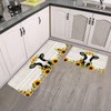 YOUWOUS Sunflower Cow Farmhouse Kitchen Mats Set of 2-17x29 and