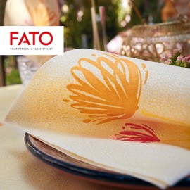 Fato, Trockene Papierservietten, Airlaid, Textileffekt, Packung mit 50 Servietten, Format 40x40, 4-fach gefaltet, Tangerine Magnolia Decor