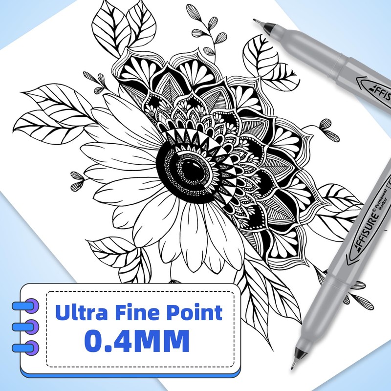 Permanent Markers, Ultra Fine Point, Black, 40 Count, 0.4mm, Fine