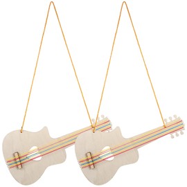 2pcs Graffiti Painting Guitar Toys Kids DIY Crafts Wooden Guitar Toy for Kids Graffiti Wooden Guitar Toy Wooden Graffiti Guitar Toy Wood Guitar Wooden Handmade DIY Guitar Kids Toys