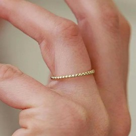 Gold Plated Rings for Women Gold Rings that Don't Tarnish Minimalism Statement Rings Non Tarnish Trendy Gold Beaded Ring for Teen Girls Birthday Gifts