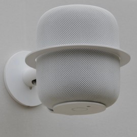 Wall Mount for HomePod (Gen 1 & 2) – U.S.-Designed Steel Bracket with Flush Fit and Discreet Cable Routing – Minimalist Audio Accessory for Drywall, Brick, or Stud, White Wall Mount Single