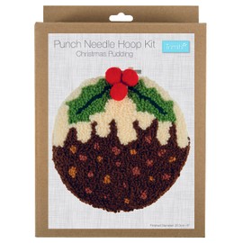 Trimits Punch Needle Hoop Kit, 20.3cm (8in), Christmas Pud