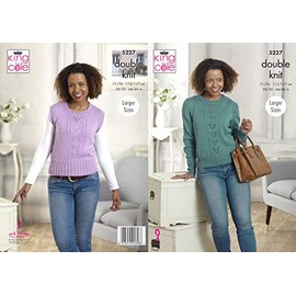 King Cole Ladies Double Knitting Pattern Womens Lacy Sweater & Slipover (5227)