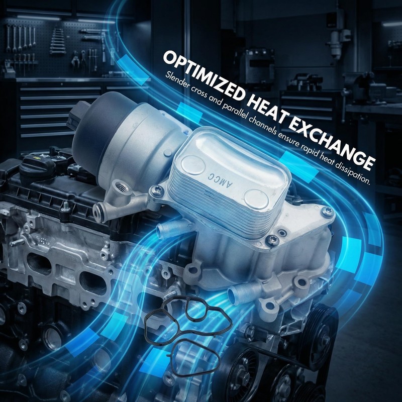 AMCC Engine Oil Cooler and Oil Filter Housing Compatible with