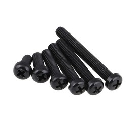 CONPHERON Plastic Screws Phillips Round Head Machine Screws Bolts Black Nylon Insulated Screws M3 x 6 mm Pack of 100