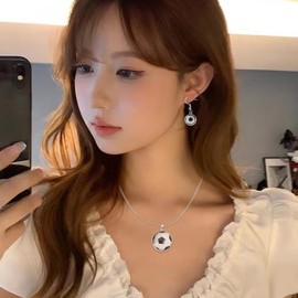 Soccer Earrings, Necklace and Bracelet Set for Women, Men and Girls - Football Party Favors for Soccer Players