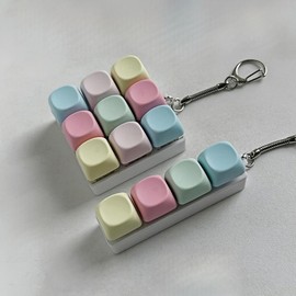 Keychain Fidget Toy Mechanical Keyboard  - Portable Durable Backpack Accessory for Adults, Key Button, Stress Relief & Pass Time，Women's accessories - type: 4 key