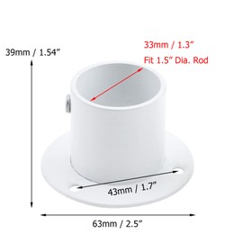 Coshar 4 PCS 1-1/4(32mm) Inch Stainless Steel Flange Rod End Holder Shower Closet Pole End Support Socket Bracket Support - White