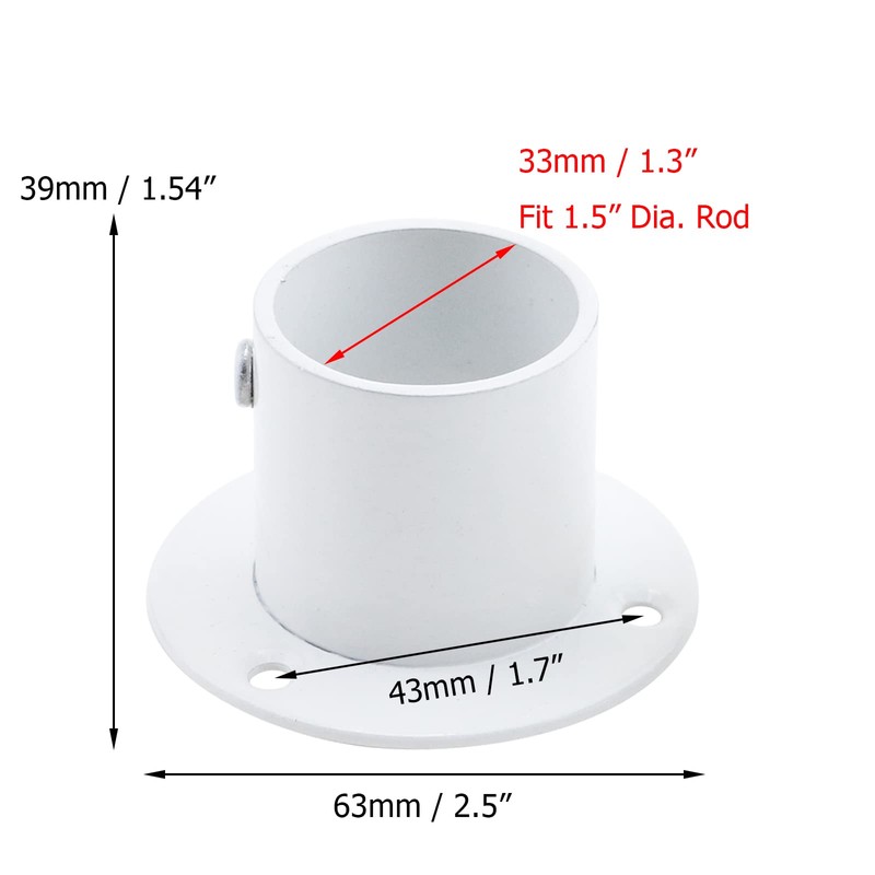 Coshar 4 PCS 1-1/4(32mm) Inch Stainless Steel Flange Rod End