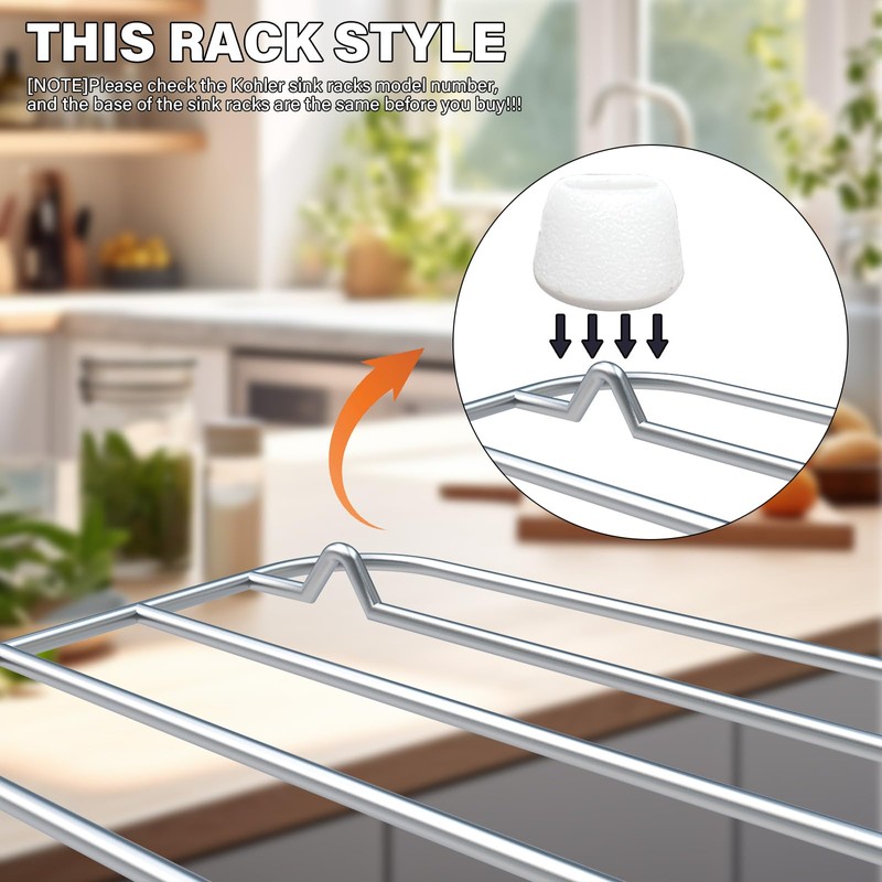 24P Sink Rack Feet for Kohler 84544-0 Kitchen Sink Rack,