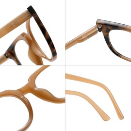 Bevi Reading Glasses Blue Light Blocking Magnify Glasses with Spring Hinge Anti Eye Strain for Men and Women R107C1-2.50