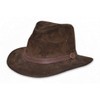 EUREKA Fedora Indiana Jones Pigskin Leather Hat - BROWN -