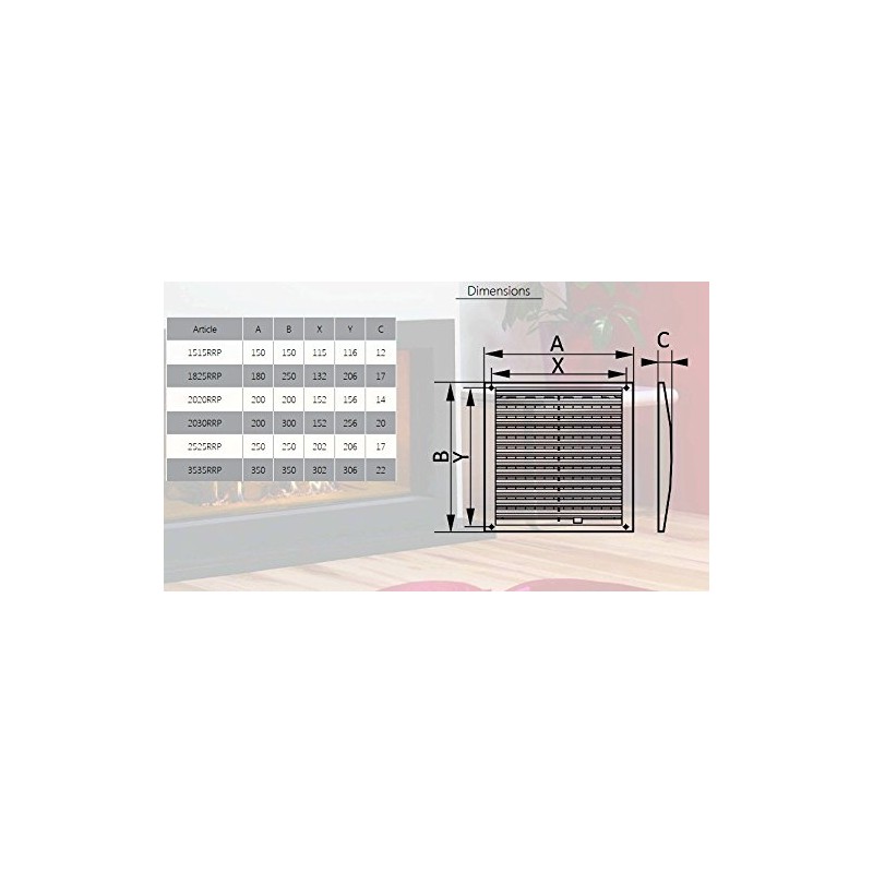 ERA 150 x 150 mm Adjustable Ventilation Grille, White, Plastic,