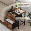 Vagusicc Nightstand Set of 2 with Charging Station, End Table