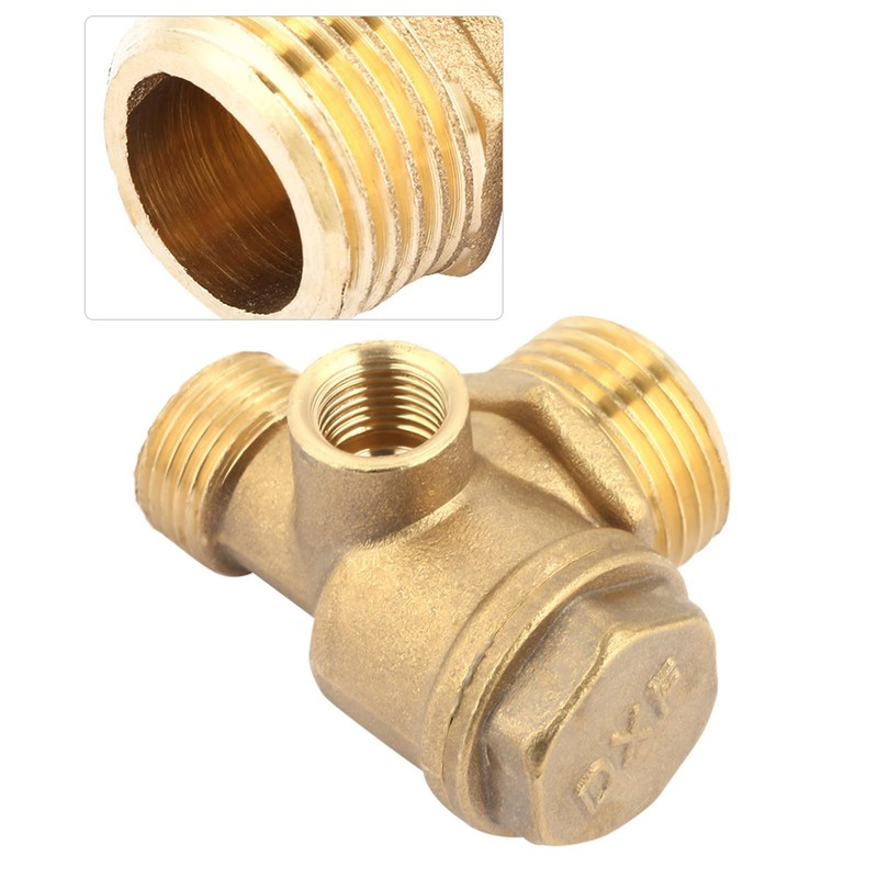 3 Port Air Compressor Brass Male Threaded Check Valve, MNPT