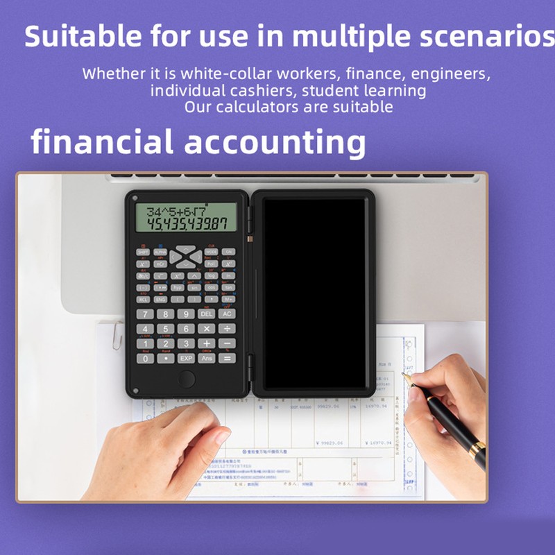 Calculator with Notepad Portable 10 Digits LCD Display Scientific Calculator