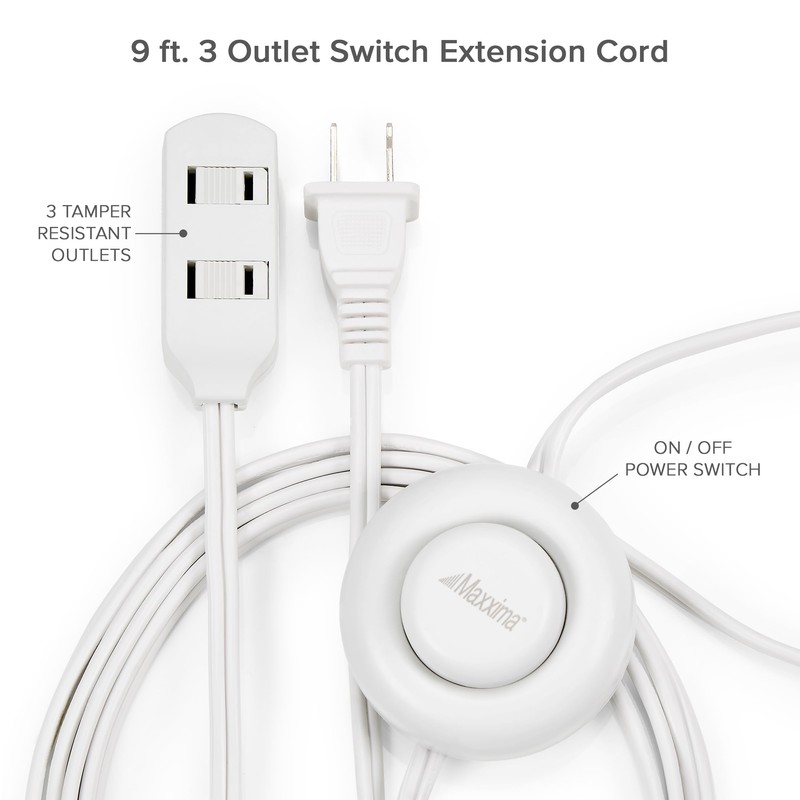 Maxxima 9 ft 3 Outlet Extension Cord - Featuring an