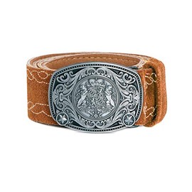 Traditional Costume Belt with Embroidery - Genuine Leather Belt, Original Schöneberger Trachten Leather Lederhosen Belt, Various Models and Colours - 105