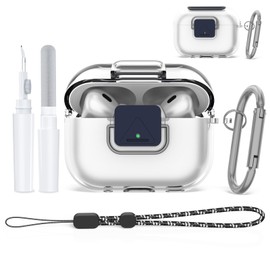 Clear Case Compatible with New Bose QuietComfort Earbuds, TPU Shockproof Protective Case for Bose QuietComfort Earphone, Cleaning Pen Set (Clear)