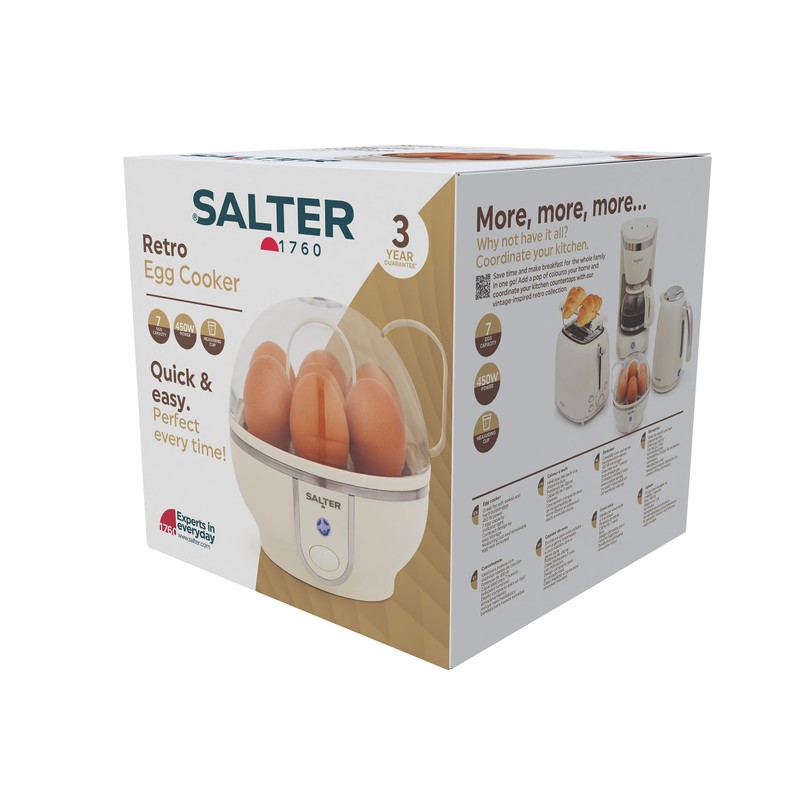 Salter Retro cuociuova, 7 uova, crema