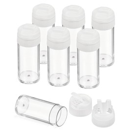 Liobelon 6 Pieces Mini Empty Loose Powder Bottle 15g Double Flap Clear Plastic Travel Jars With Hole for Beads, Powder, Glitter, Eyeshadow and Travel Samples