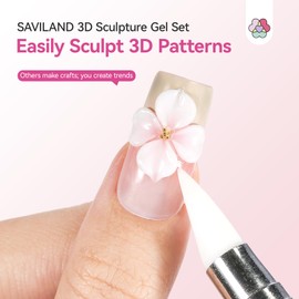 SAVILAND Solid Builder Nail Gel: 6 Colors Non-Sticky 3D Nail Sculpting Gel for Nail Art Strong Molding Carving