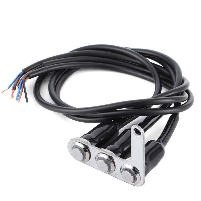 Motorcycle Handlebar Switch,3 Buttons Handlebar Switch Adjustable Mount Waterproof for