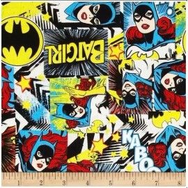 Camelot Fabrics BTY Girl Power Original Female Hero Batgirl KABoom Cotton Fabric By Yard Comics