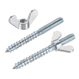 uxcell 12pcs M6x60mm Hanger Bolt, 10pcs M6 Wing Nuts for Furniture