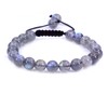 Keleny Natural Grey Labradorite Crystal 8mm Round Beads Adjustable Braided