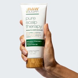 RAW SUGAR, The Scalp Restore Masque, Mascarilla Capilar y de Cuero Cabelludo, Carbn y Menta, Purifica e Hidrata, 6.7 OZ                               