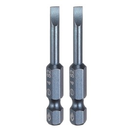 sourcing map 2pcs SL4 Magnetic Slotted Screwdriver Bits 4mm S2 Steel Flat Head Screwdriver Bit 1/4" Hex Shank Screw Driver Drill Bits 50mm (2") Long for Screws