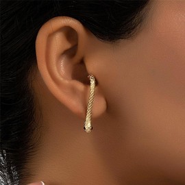 ALRNBY Gold Snake Earrings with Hidden Tail for Women Men Studs Dangle Trendy