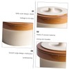 GRIRIW Egg Steamed Bowl Ceramic Stew Pot Lid Included for