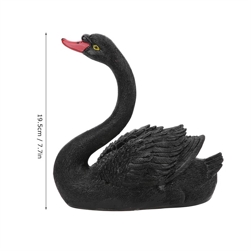 Outdoor Cute Floating Simulation Black Swan Ornament for Garden Courtyard