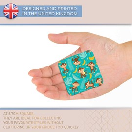 Destination Vinyl ltd Fridge Magnet - Cute Monkey & Banana Pattern Kids for Office, Cabinet and Whiteboard, Magnetic Stickers, 44795