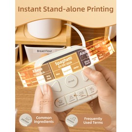 Makeid Label Maker Machine with Tape, S1 Pro Bluetooth LCD Display Labeler, One-Click Quick Print Inkless Magnetic Label Printer for Kitchen Home School Office Organization